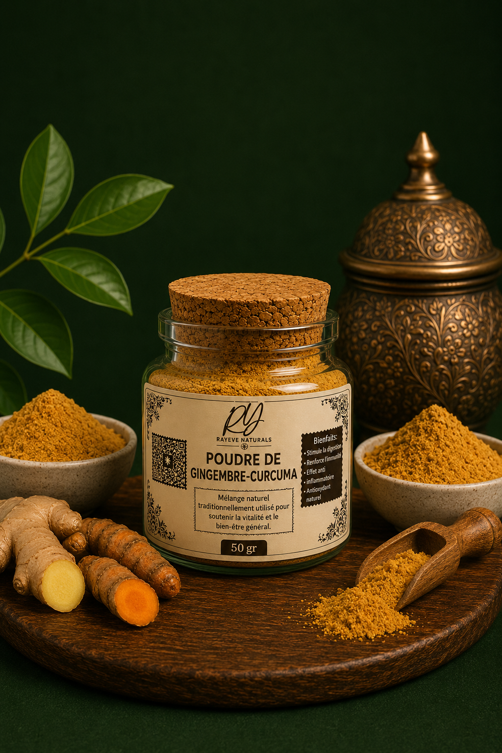 Poudre de gingembre curcuma
